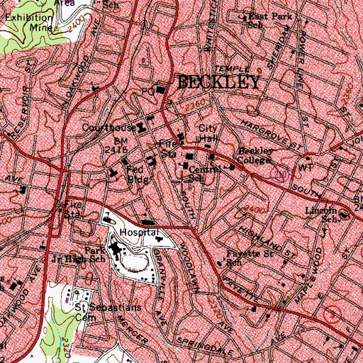 Topographic Map of Ebenezer Baptist Church, WV