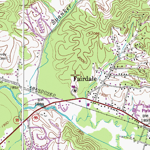 Topographic Map of Fairdale Elementary School, WV