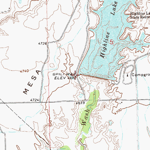Topographic Map of Mack Wash, CO