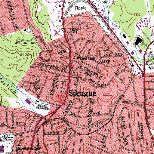 Topographic Map of First Trinity Church, WV