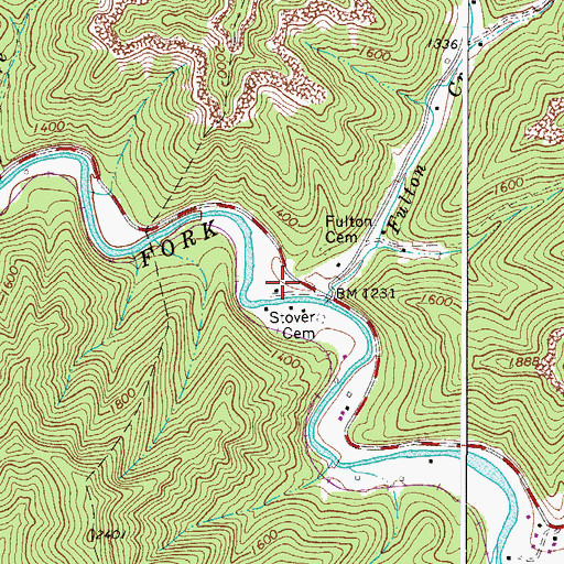Topographic Map of Fulton School (historical), WV