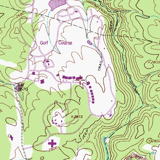 Topographic Map of Glade Springs, WV