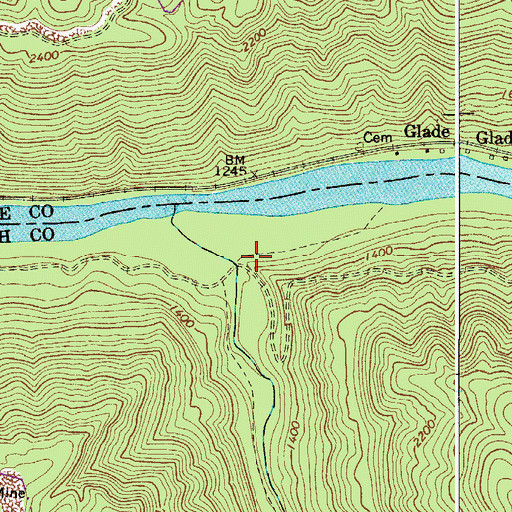Topographic Map of Hamlet (historical), WV