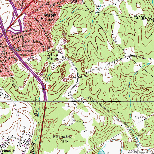 Topographic Map of Hancock School (historical), WV