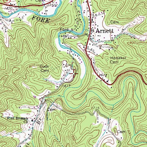 Topographic Map of Hurling School (historical), WV