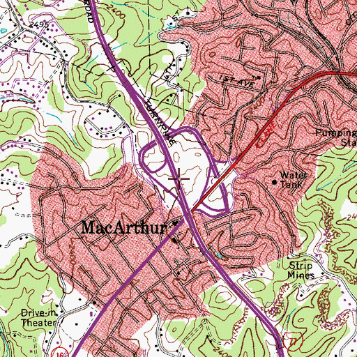 Topographic Map of Interchange 42, WV