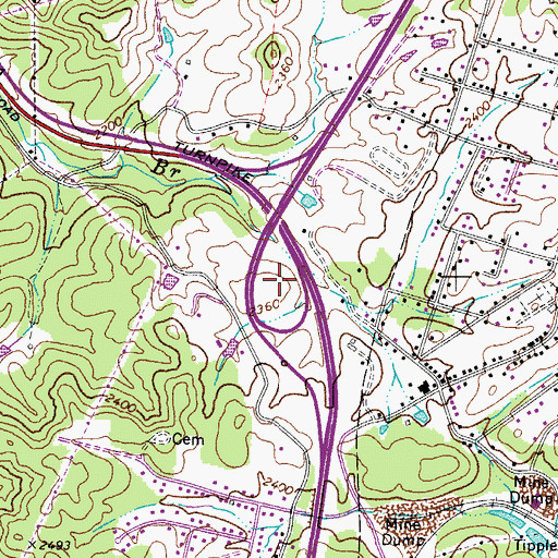 Topographic Map of Interchange 46, WV