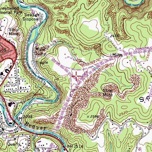 Topographic Map of Interchange 124, WV