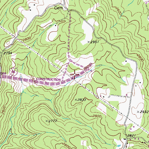 Topographic Map of Interchange 133, WV