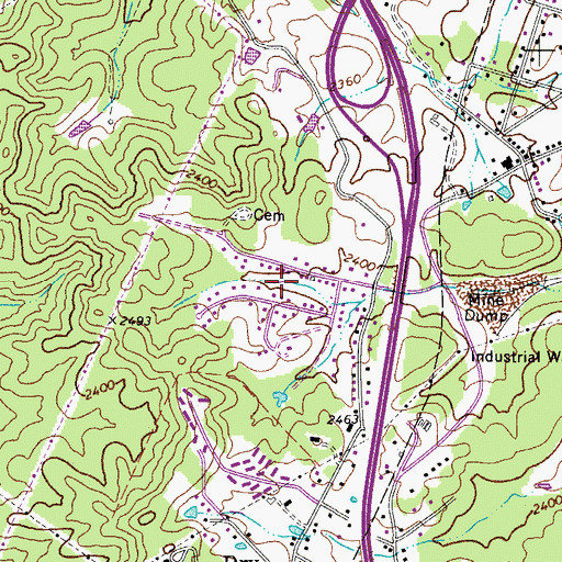 Topographic Map of James Crest Farms, WV