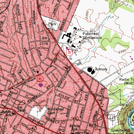 Topographic Map of Kingdom Hall of Jehovahs Witnesses, WV