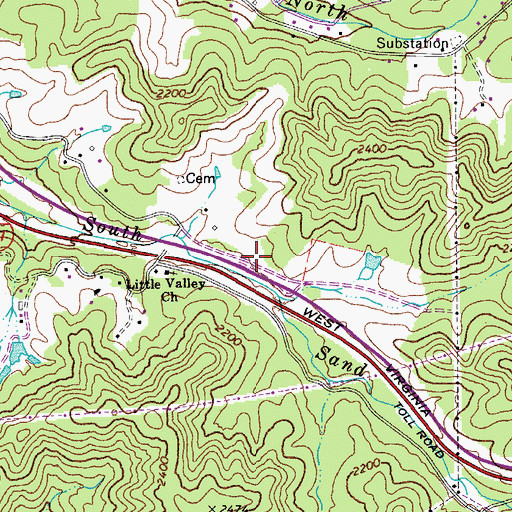 Topographic Map of Lewis Williams School (historical), WV