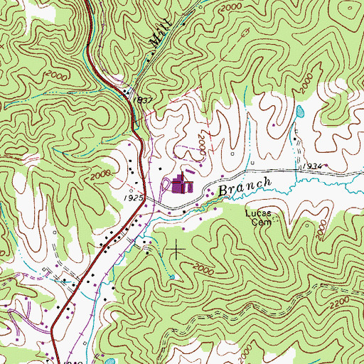 Topographic Map of Liberty High School, WV