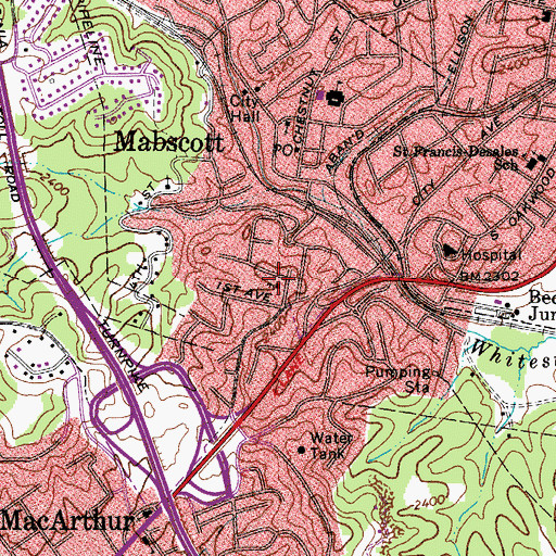 Topographic Map of Mabscott Fundamental Christian Church, WV
