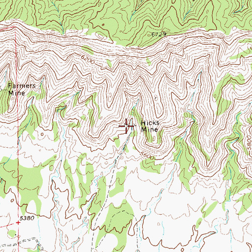 Topographic Map of Hicks Mine, CO