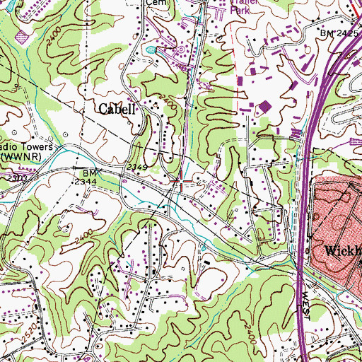 Topographic Map of Mill School (historical), WV