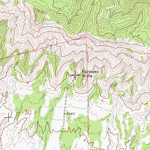 Topographic Map of Farmers Mine, CO