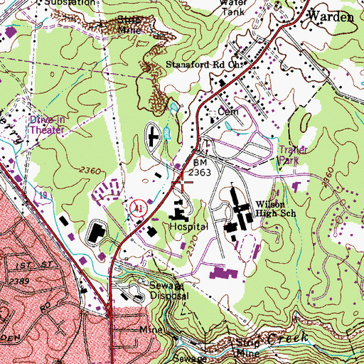 Topographic Map of New Academie School, WV