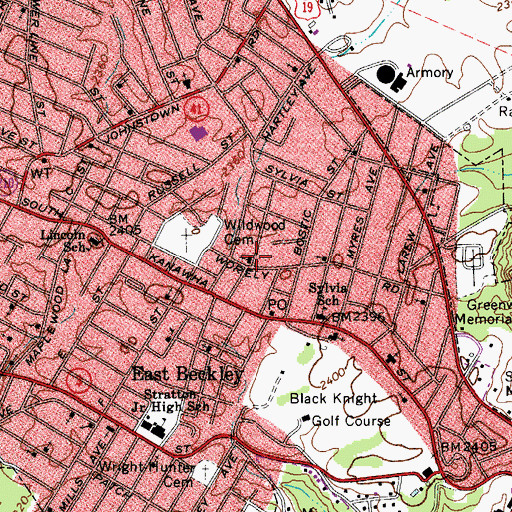 Topographic Map of New Hope Baptist Church, WV