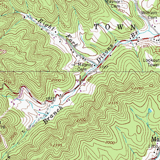 Topographic Map of Oak Valley School (historical), WV