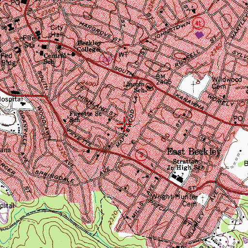 Topographic Map of Pentecostal Church of Christ, WV