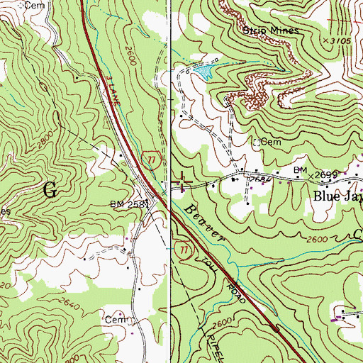 Topographic Map of Phillips School (historical), WV