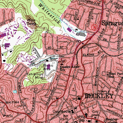 Topographic Map of Raleigh County Board of Education Center, WV