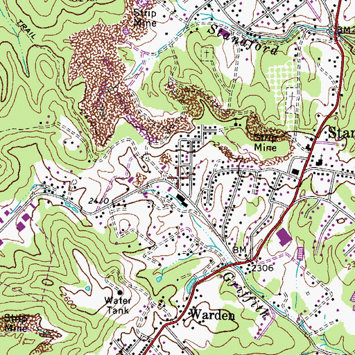 Topographic Map of Riley, WV
