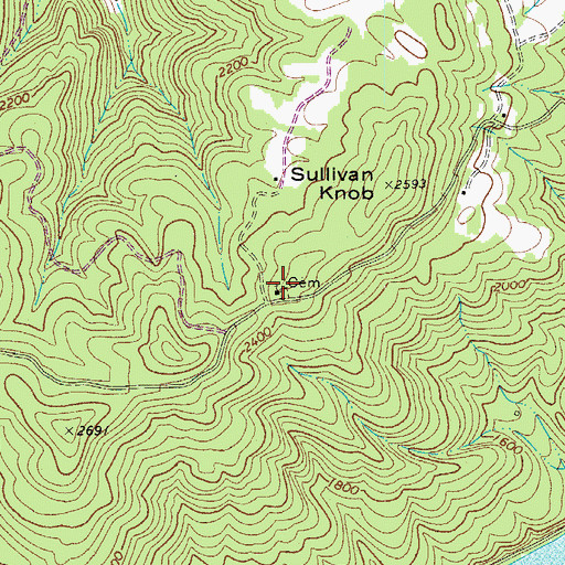 Topographic Map of Saint Colmans Cemetery, WV