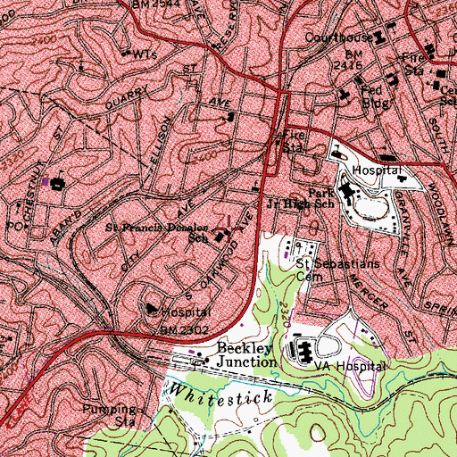 Topographic Map of Saint Francis De Sales Roman Catholic Church, WV
