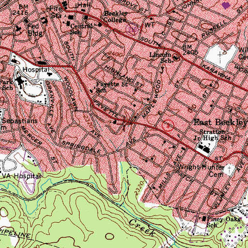 Topographic Map of Saint Luke Church of God Apostollic, WV