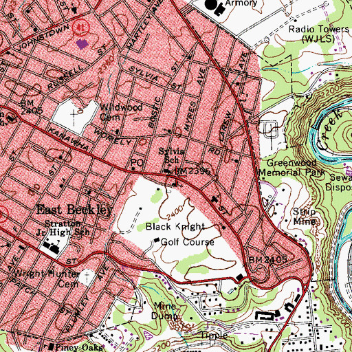 Topographic Map of Saint Marys United Methodist Church, WV