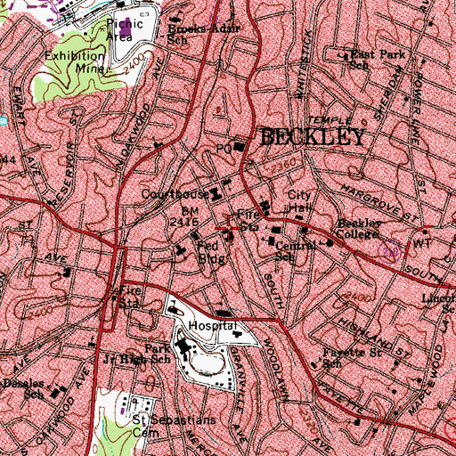 Topographic Map of Saint Nicholas Orthodox Church, WV