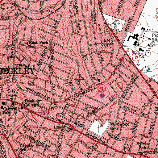 Topographic Map of Seventh Day Adventist Church, WV