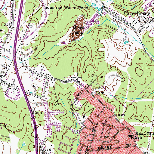 Topographic Map of Silver Cliff School (historical), WV