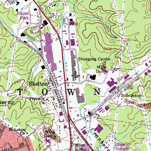 Topographic Map of Skelton Post Office, WV
