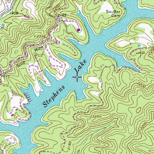 Topographic Map of Snuffers School (historical), WV
