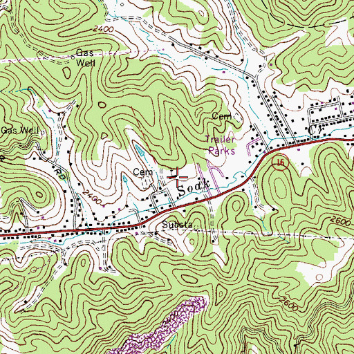 Topographic Map of Sophia - Soak Creek Elementary School, WV