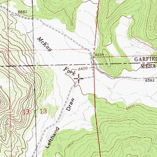 Topographic Map of Lefthand Draw, CO
