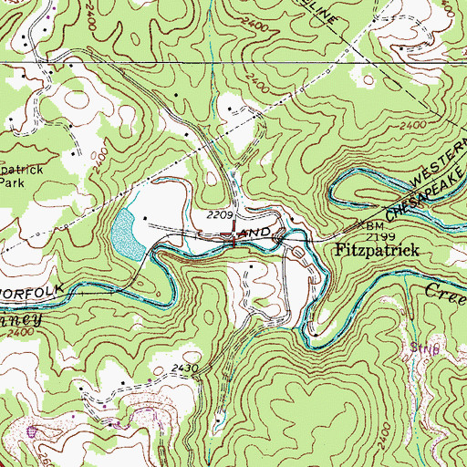 Topographic Map of Spangler Factory (historical), WV