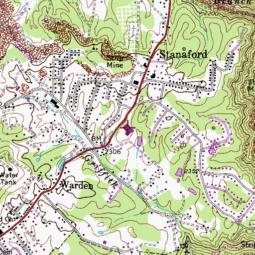 Topographic Map of Stanaford Elementary School, WV