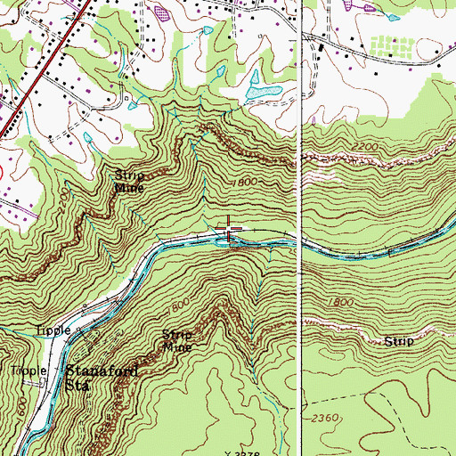 Topographic Map of Stonewall (historical), WV
