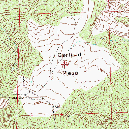 Topographic Map of Garfield Mesa, CO