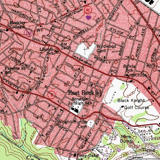 Topographic Map of Sylvia School (historical), WV