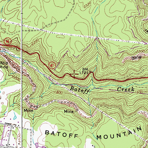 Topographic Map of Terry Post Office, WV