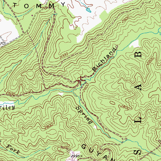 Topographic Map of Tommy Ridge School (historical), WV