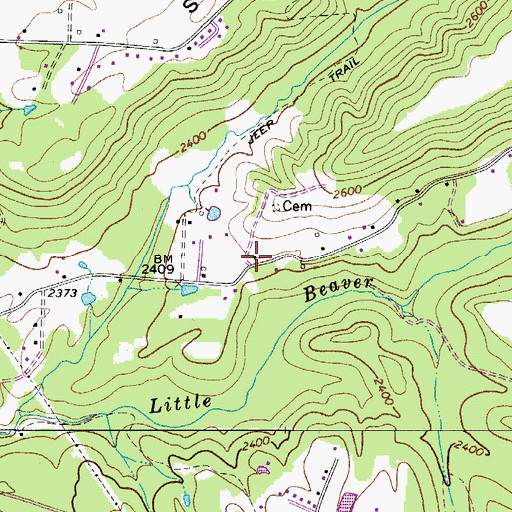 Topographic Map of Weirwood School (historical), WV