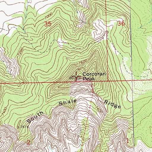Topographic Map of Corcoran Peak, CO