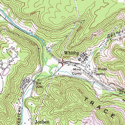 Topographic Map of Whitby Post Office, WV