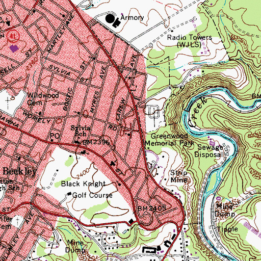 Topographic Map of Wickline Memorial Wesleyan Church, WV